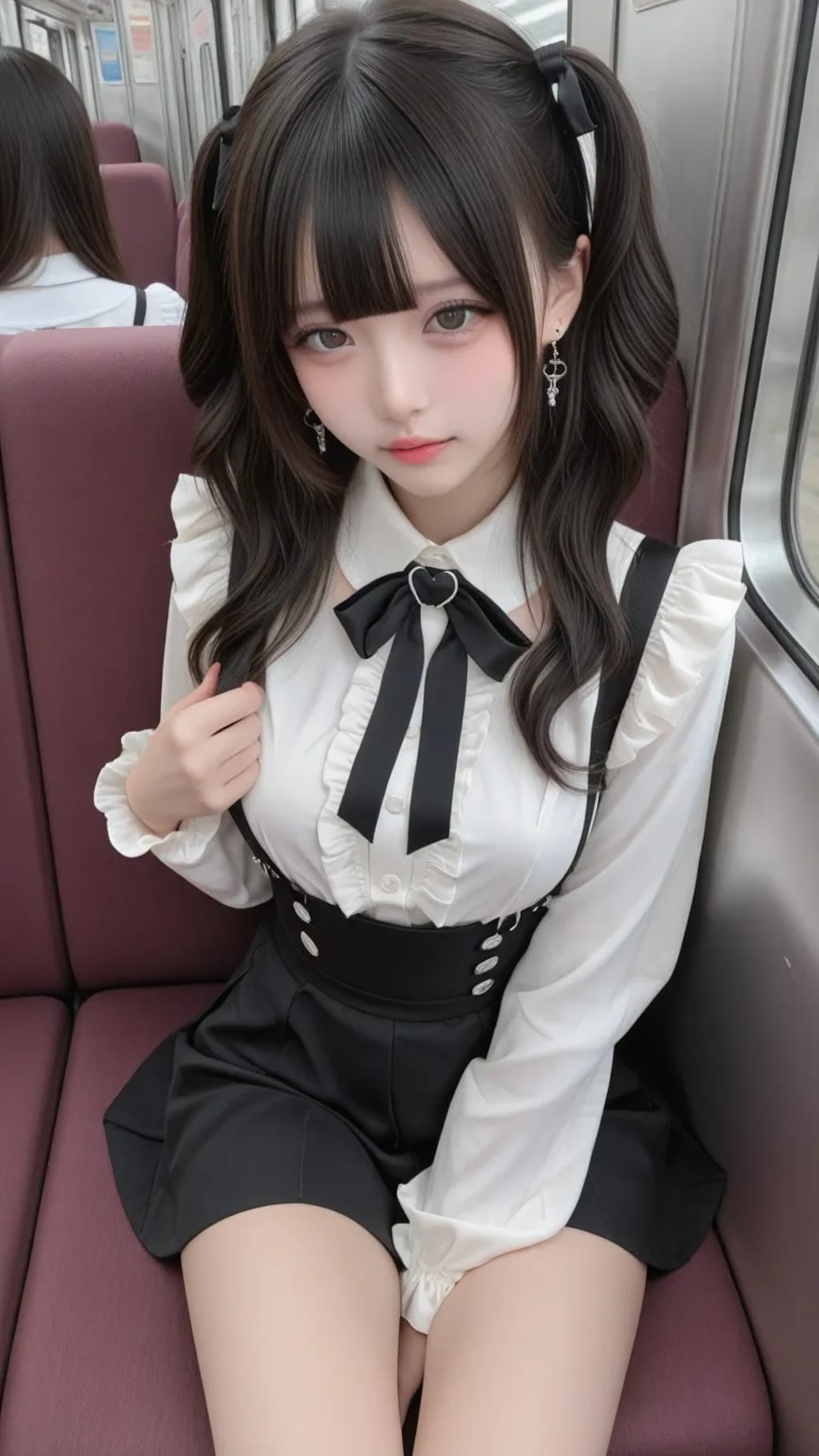 地雷系ちゃんの電車旅《SeaArt》