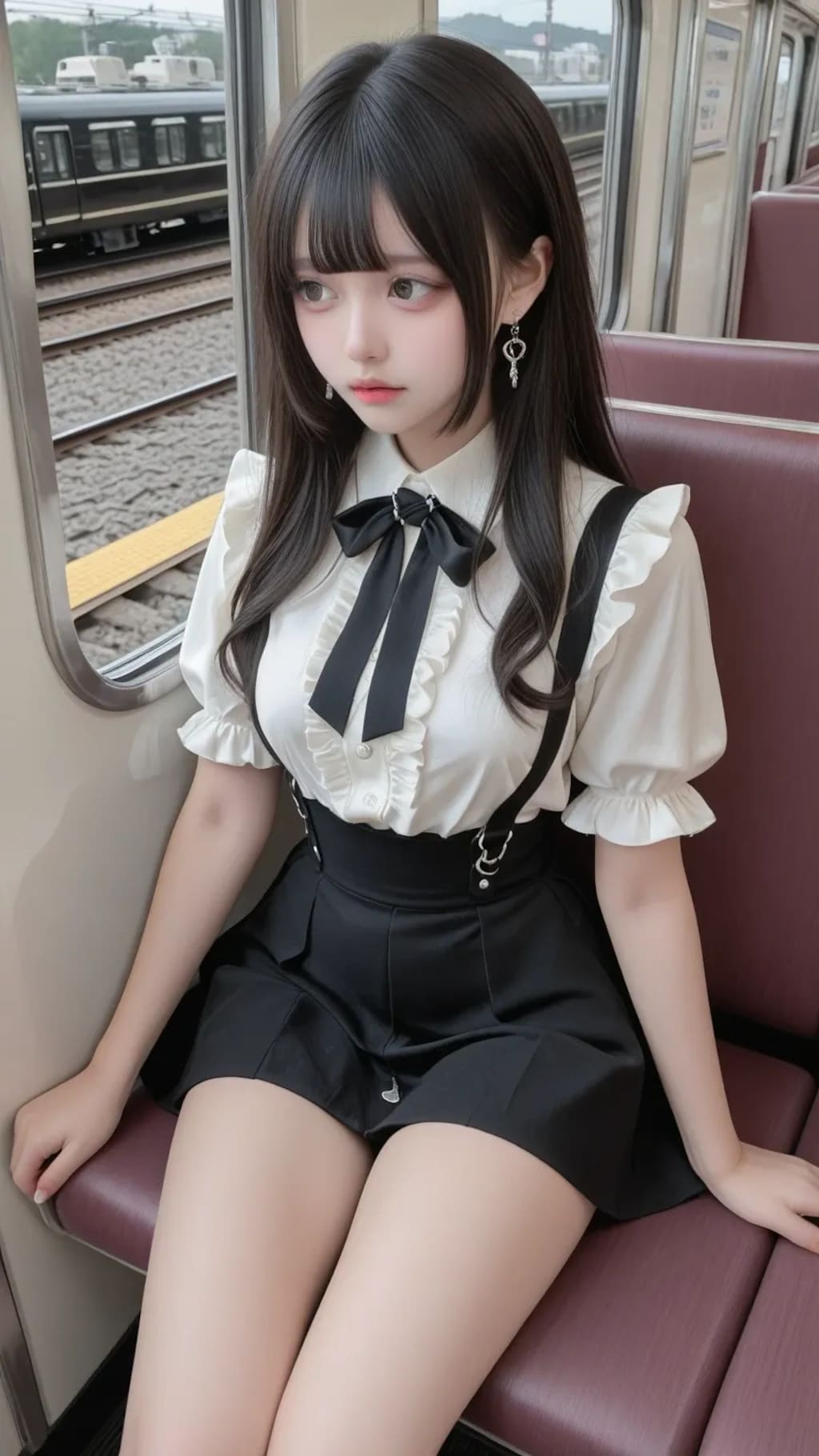地雷系ちゃんの電車旅《SeaArt》