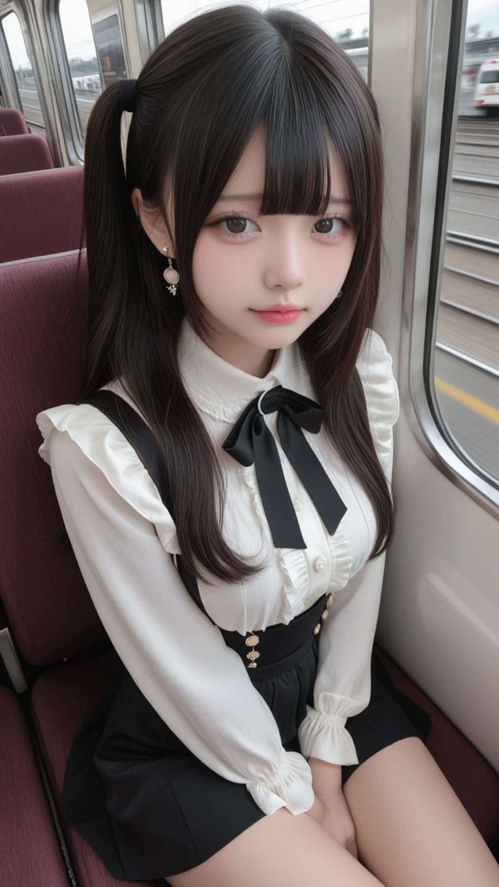 地雷系ちゃんの電車旅《SeaArt》