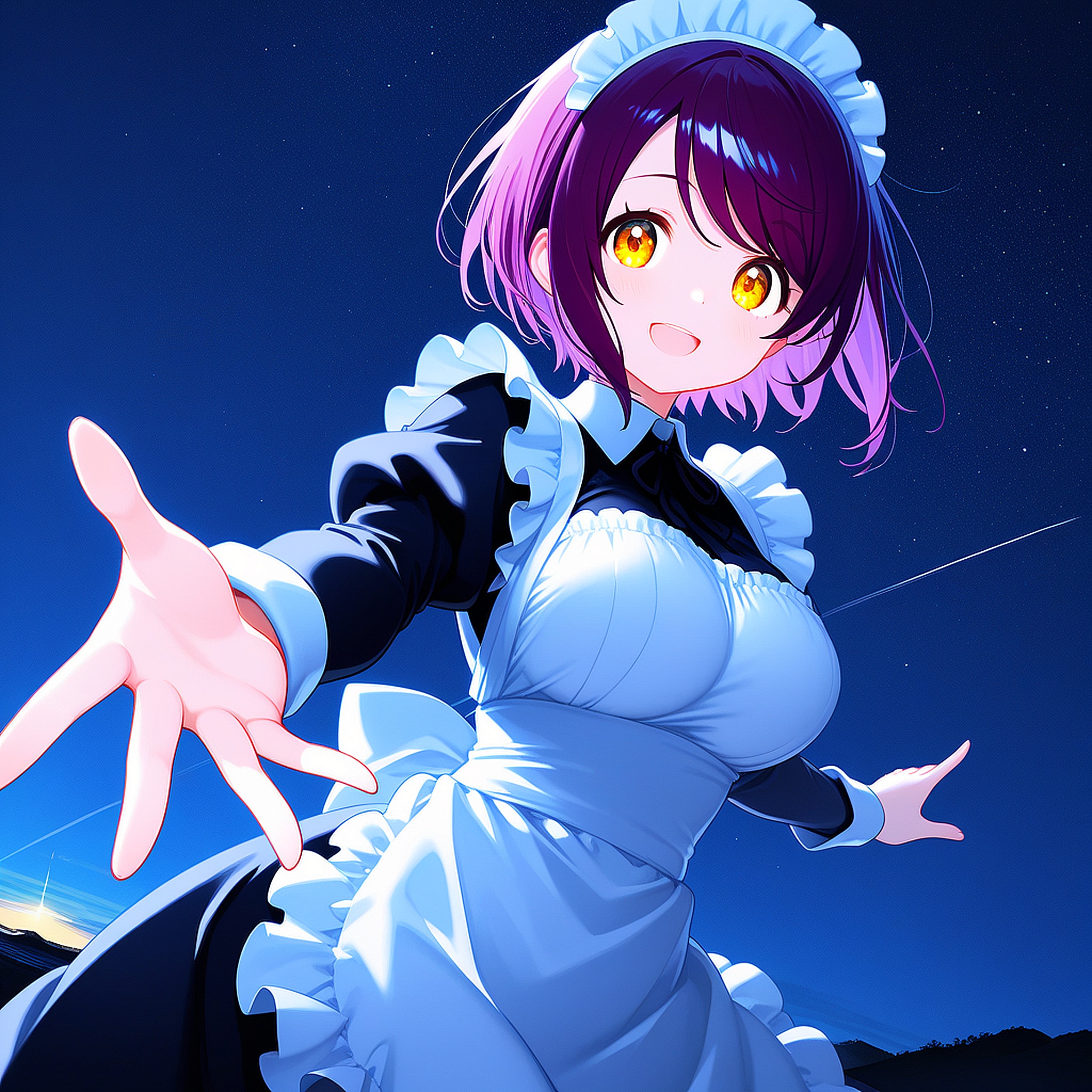 こんばんは（挨拶メイドの芽衣ちゃん） | の人気AIイラスト・グラビア