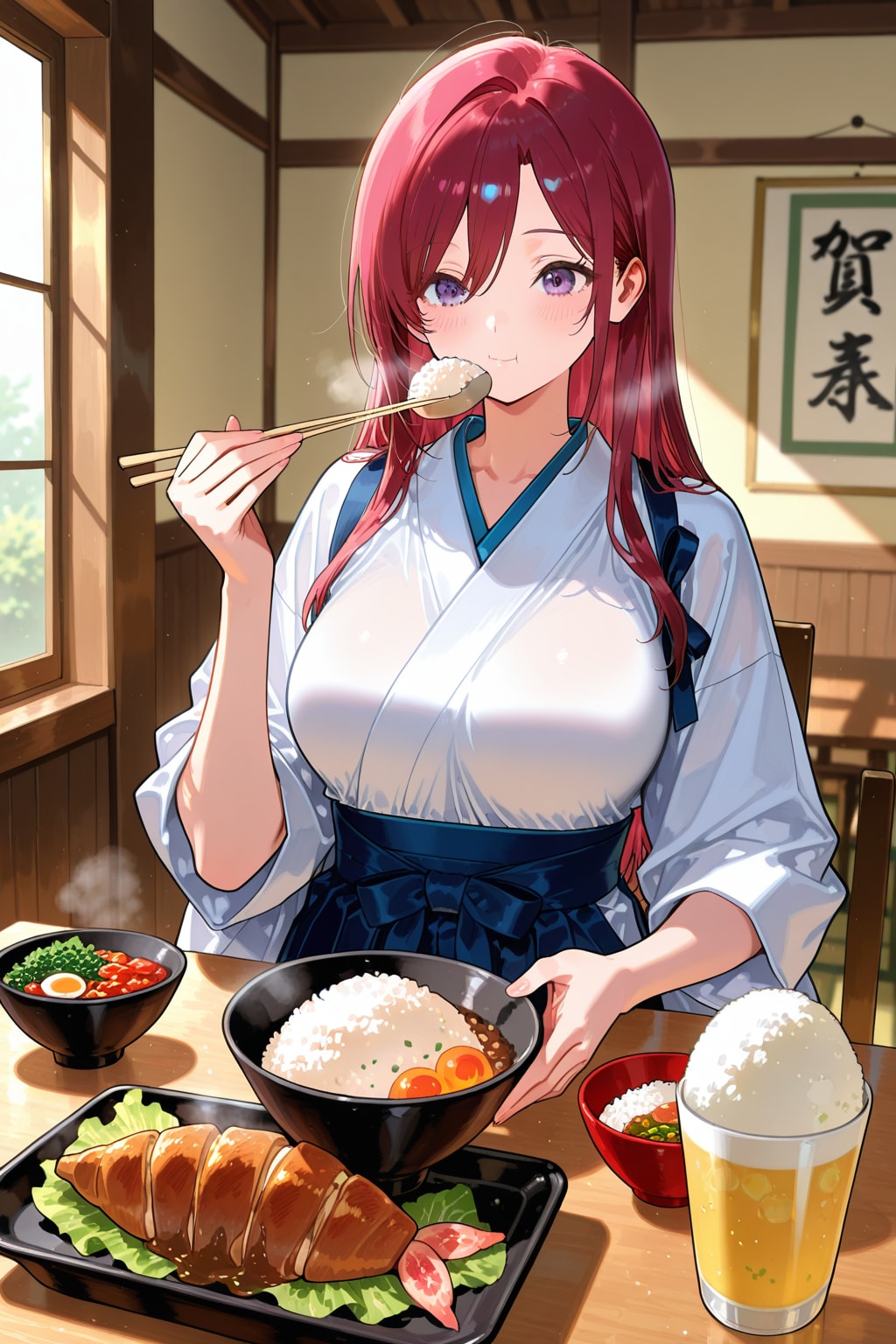 武士は食べるならご飯大盛で