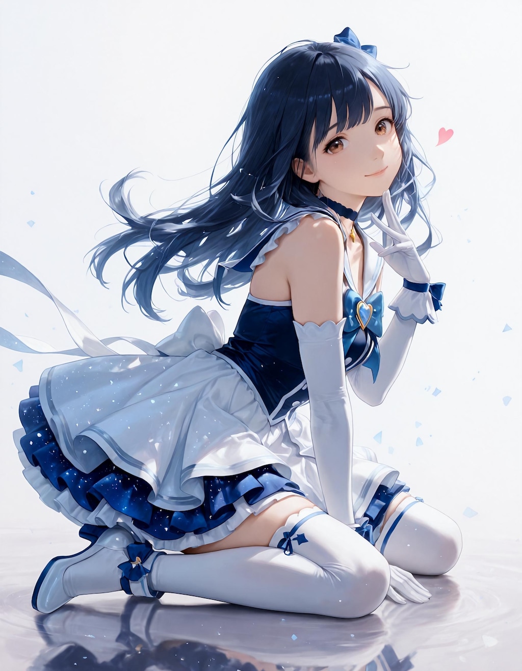 白ニーハイで微笑む少女