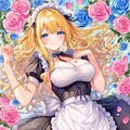 薔薇園の金髪メイド 3枚目