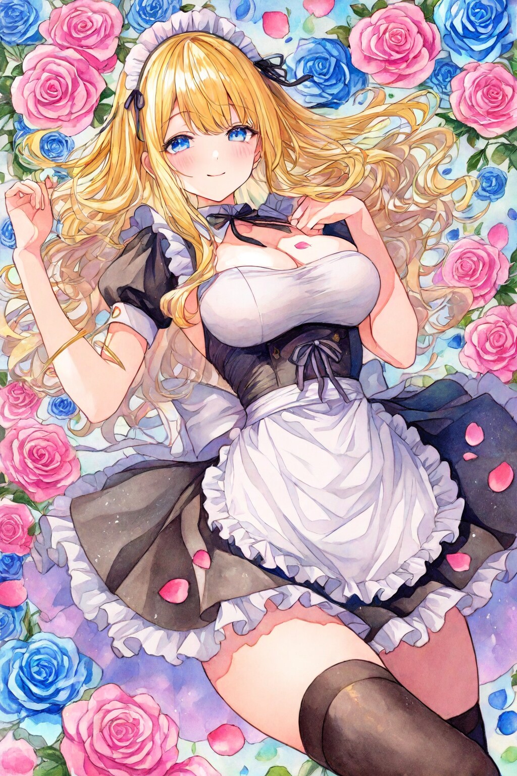 薔薇園の金髪メイド