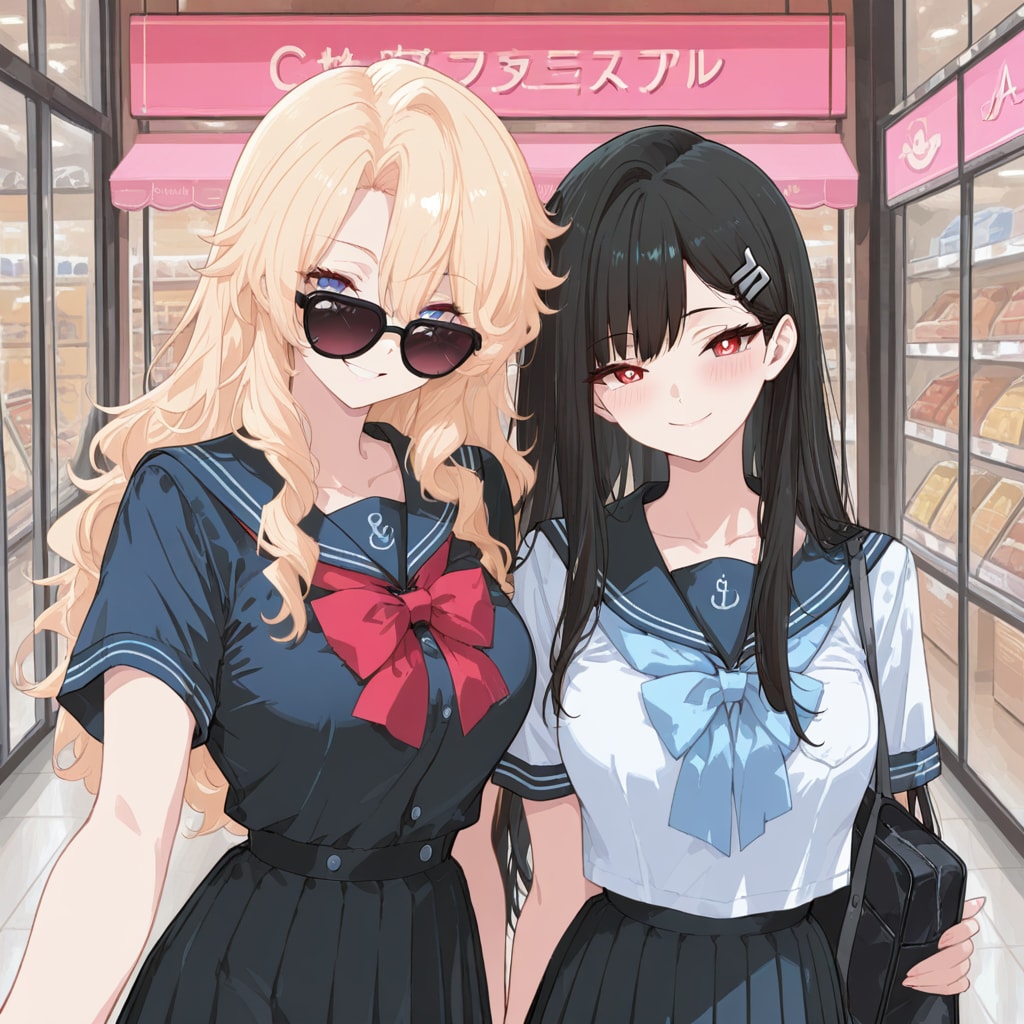 サングラス試着中