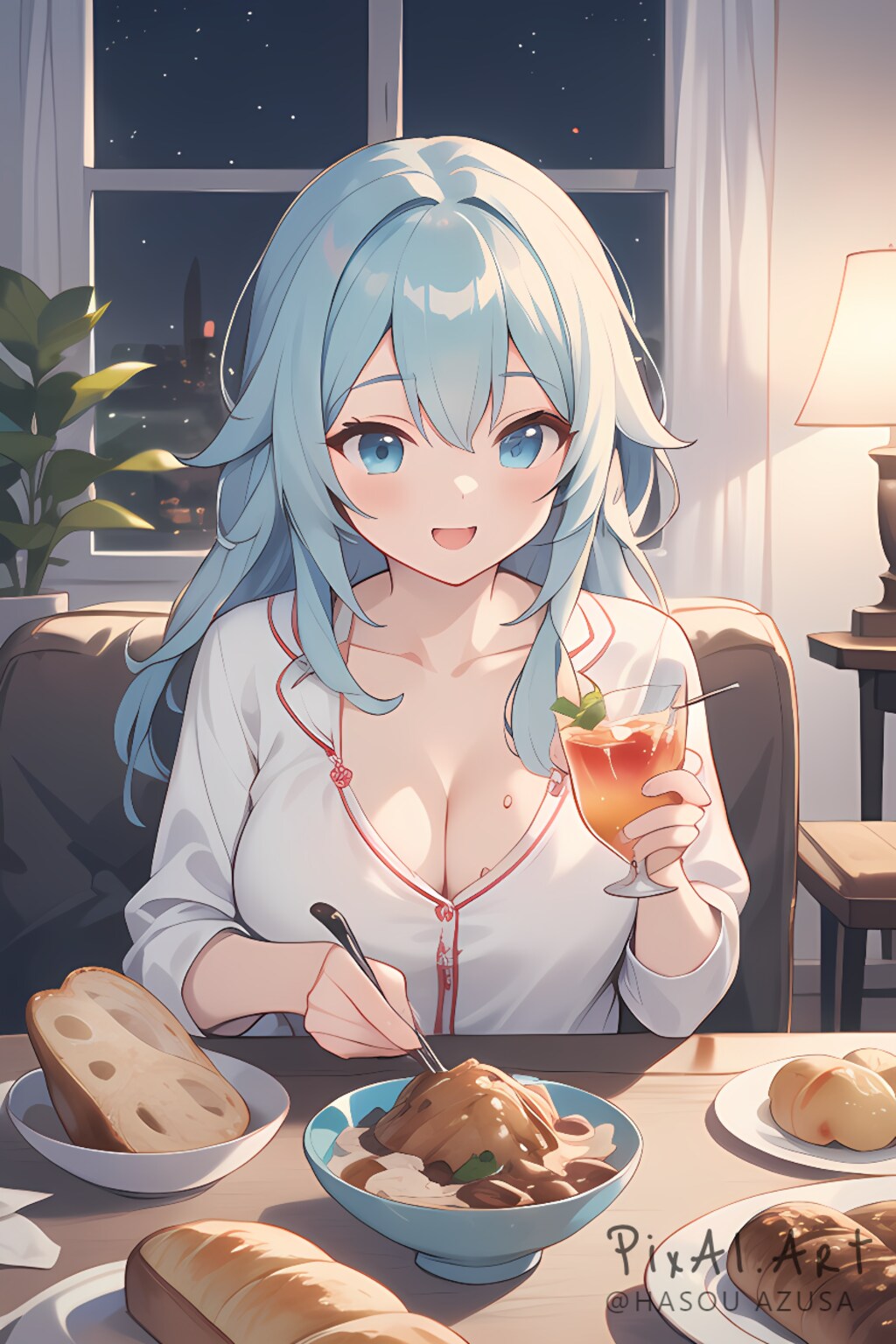 パンとお酒でいただきます（１食目）