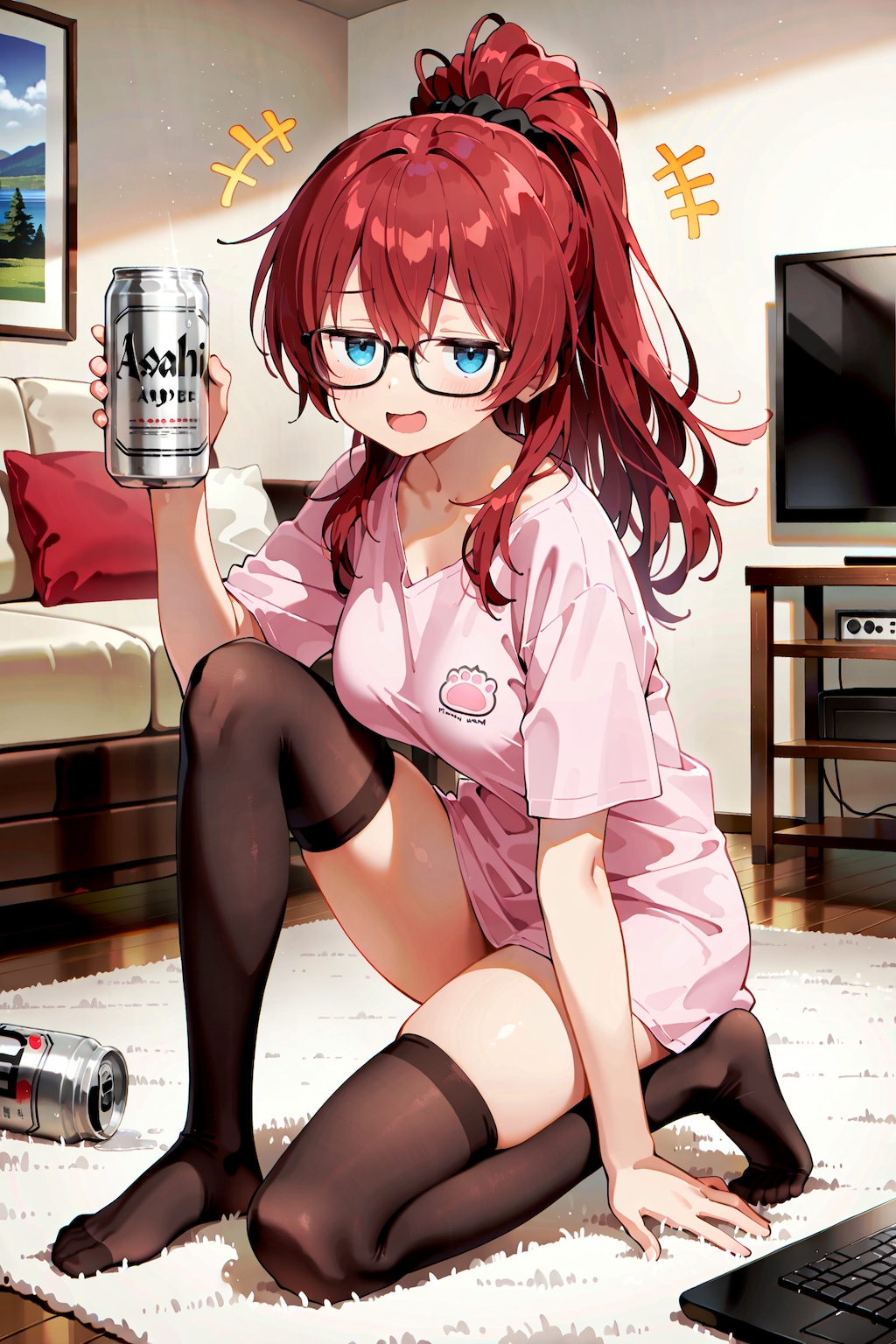 夏休み最終日、起き抜けのジト目先生 Y831