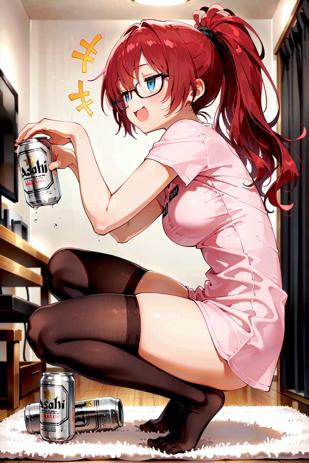 夏休み最終日、起き抜けのジト目先生 Y831