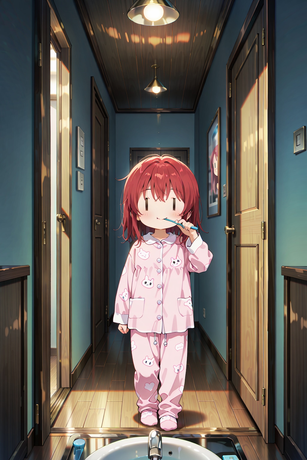 夏休み最終日、起き抜けのジト目先生 Y831