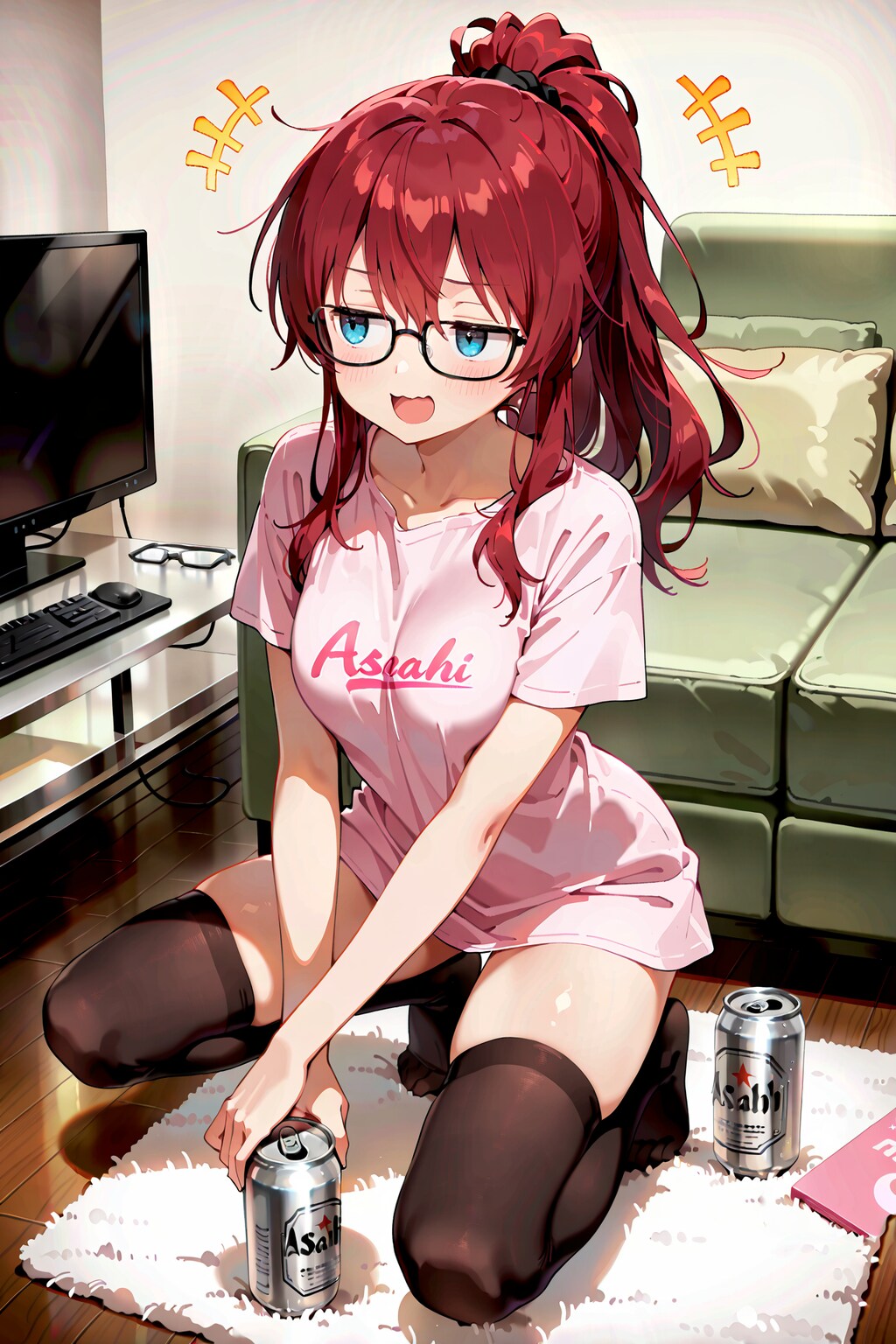 夏休み最終日、起き抜けのジト目先生 Y831