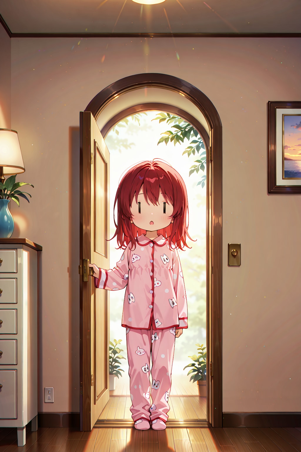 夏休み最終日、起き抜けのジト目先生 Y831