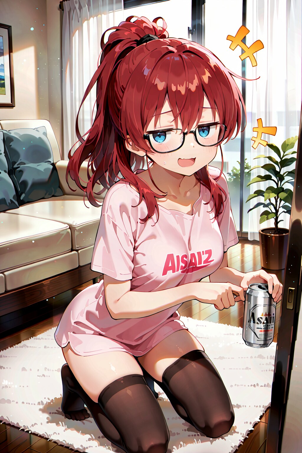 夏休み最終日、起き抜けのジト目先生 Y831