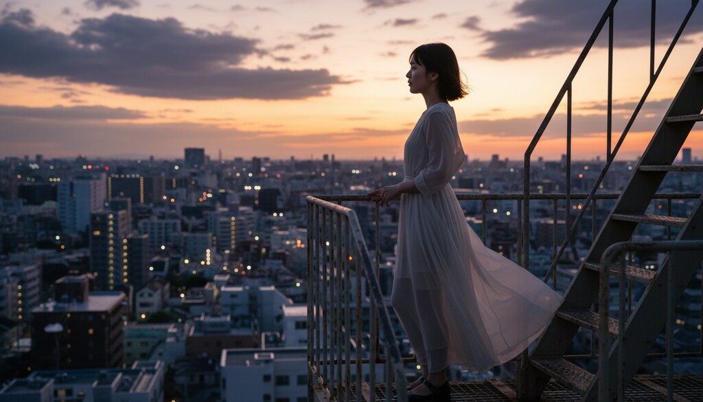 黄昏に染まる街