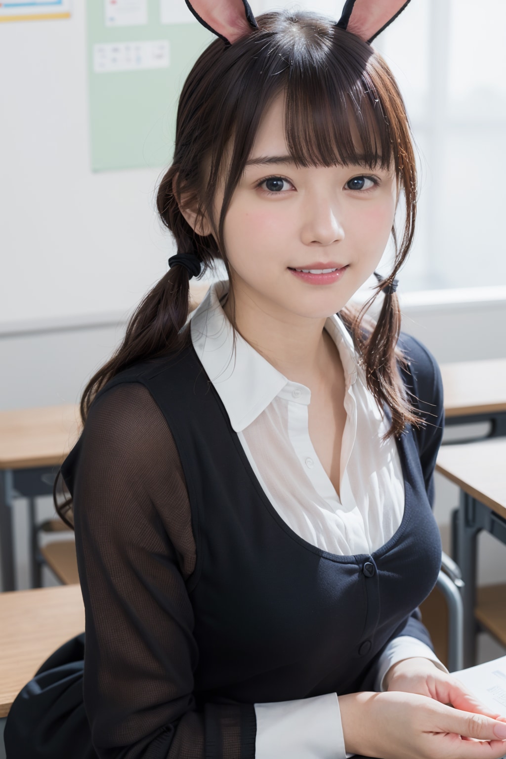 バニーガールのコスプレをする先生 3