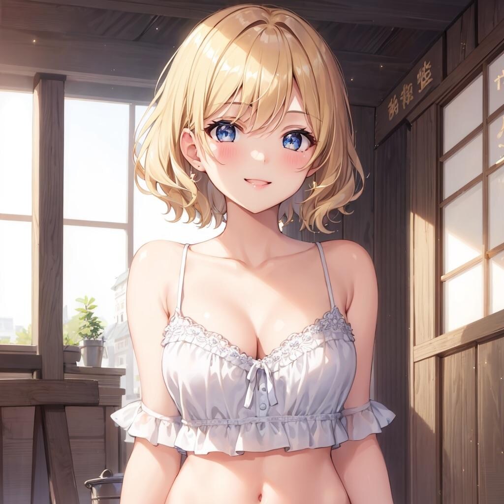 白キャミソールの金髪ちゃん