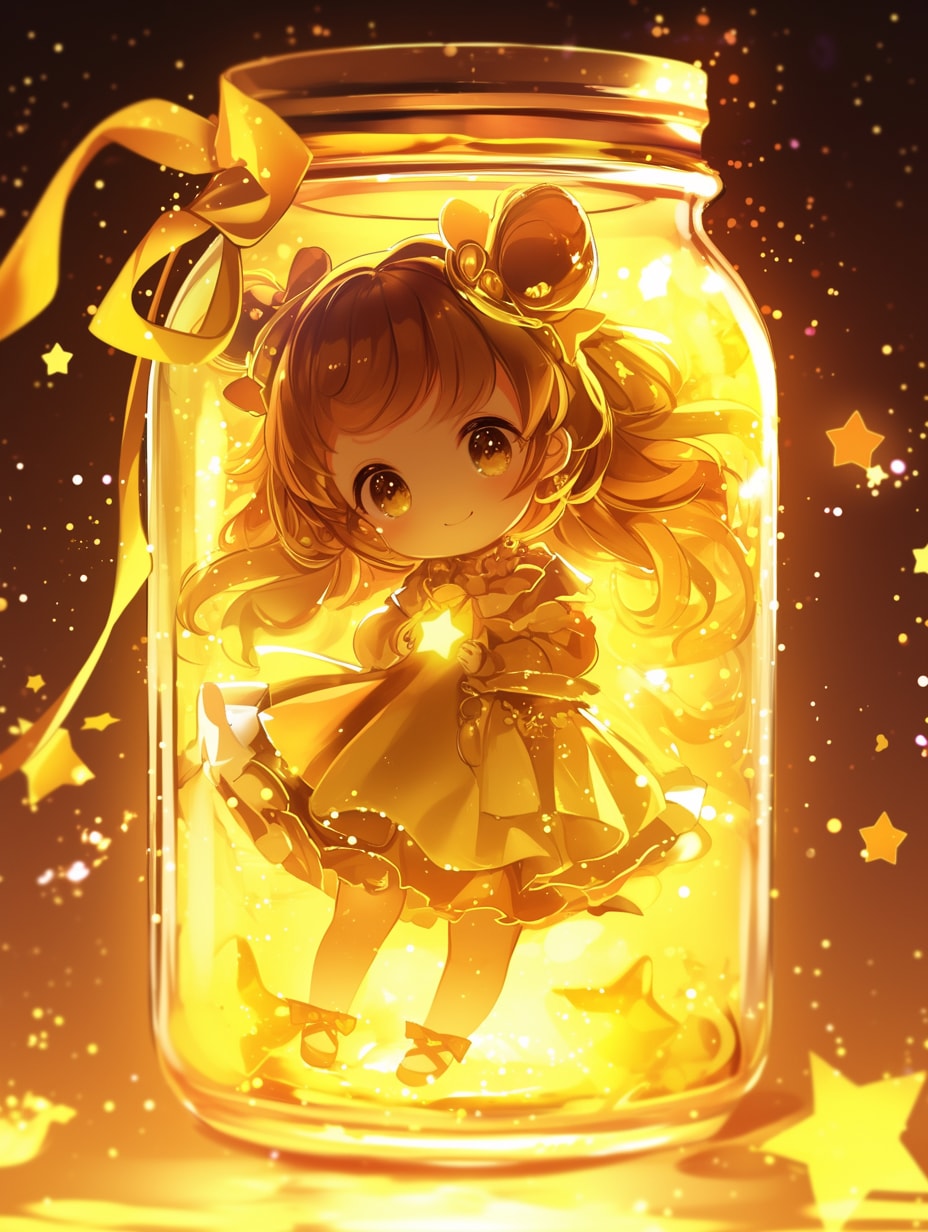 「瓶詰の少女」黄52 | の人気AIイラスト・グラビア