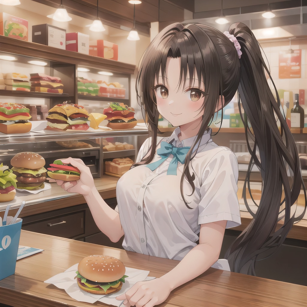 黒髪ポニテでクルーの少女