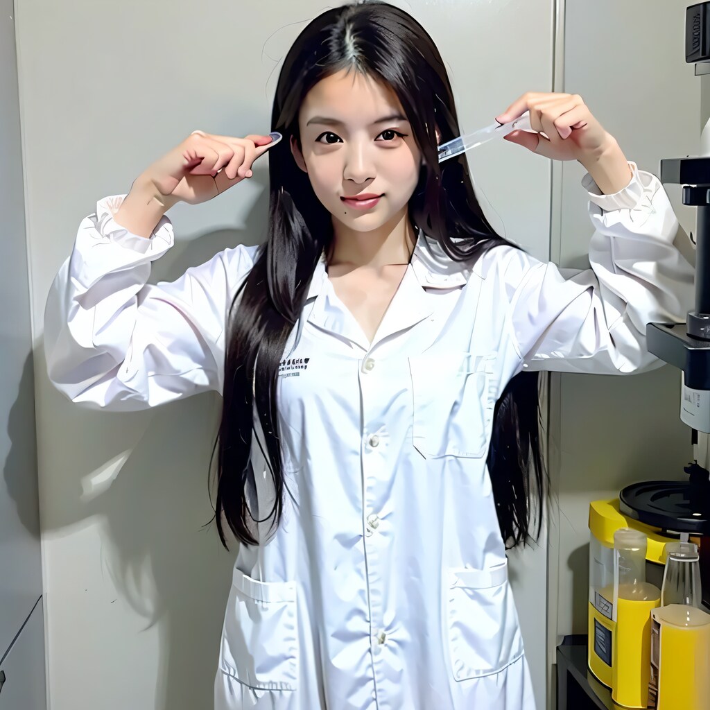 黒髪ロングで白衣の美女１２４