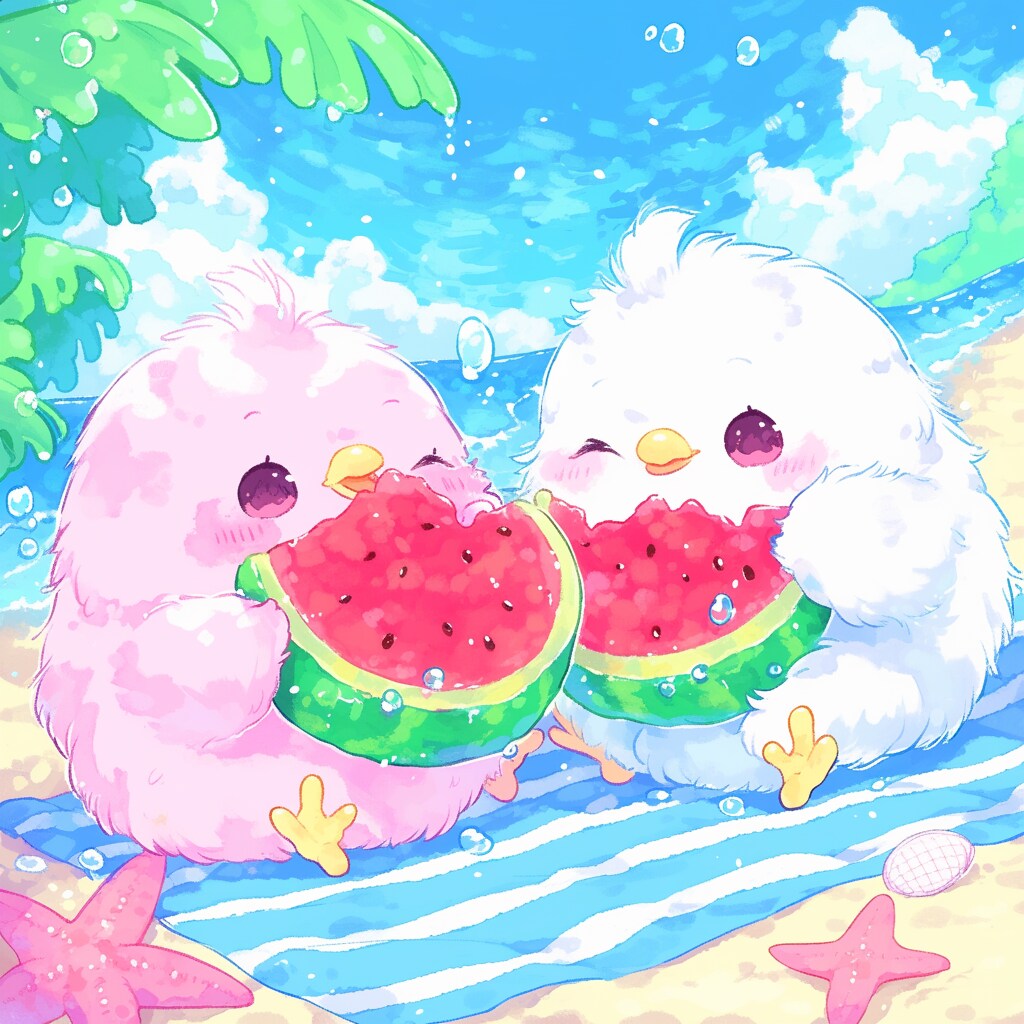 海辺のひよちゃんズ | の人気AIイラスト・グラビア