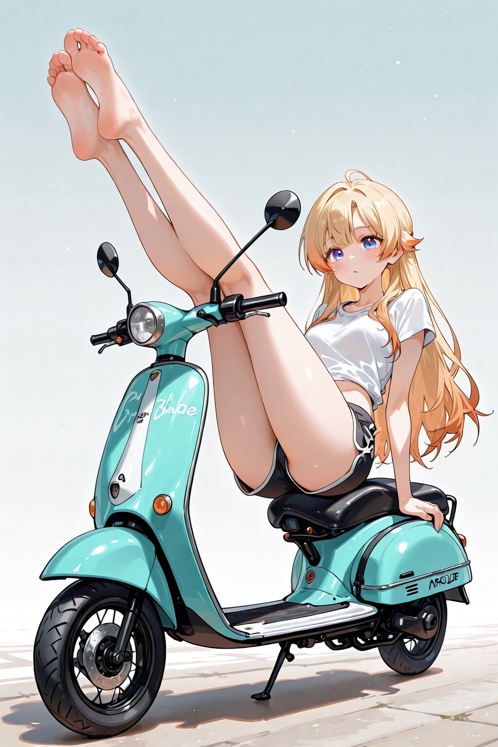 バイクに座る