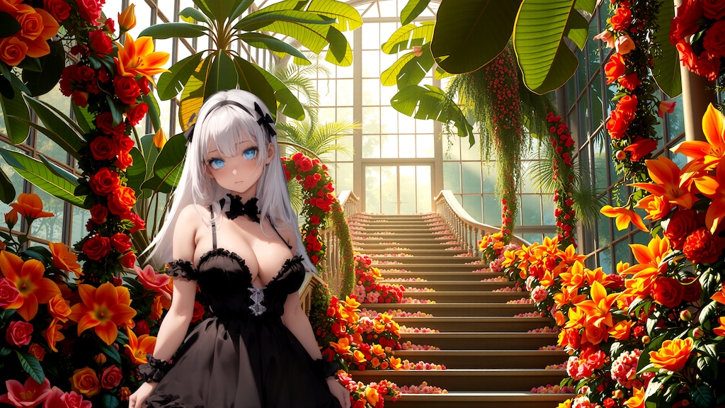 花の階段 (FullHD 壁紙59 BD071)