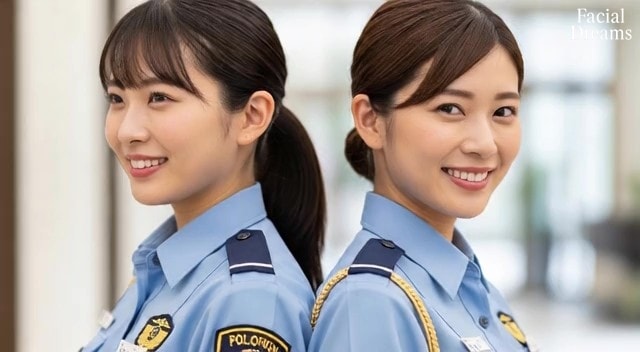 ２人の警備員に妄想顔射