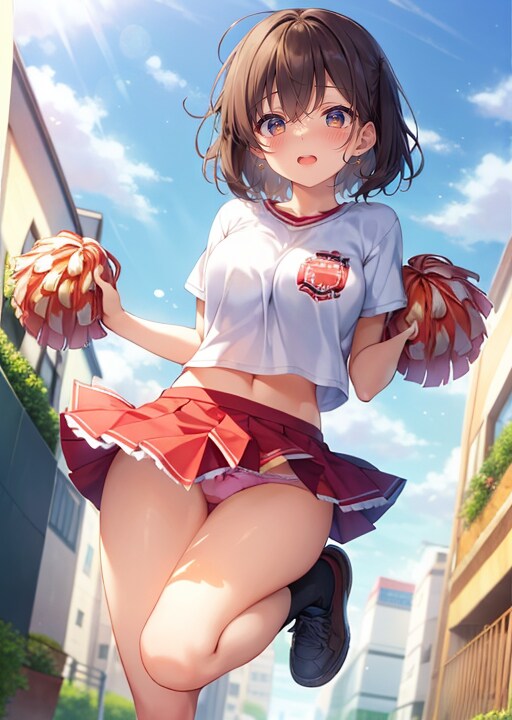 見せパンを履き忘れたチアガール