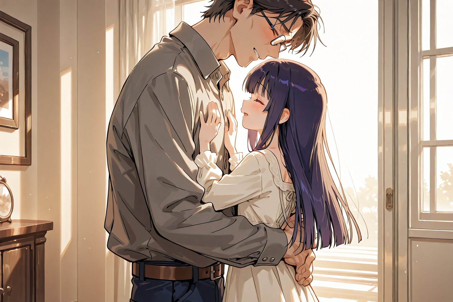 娘とハグ
