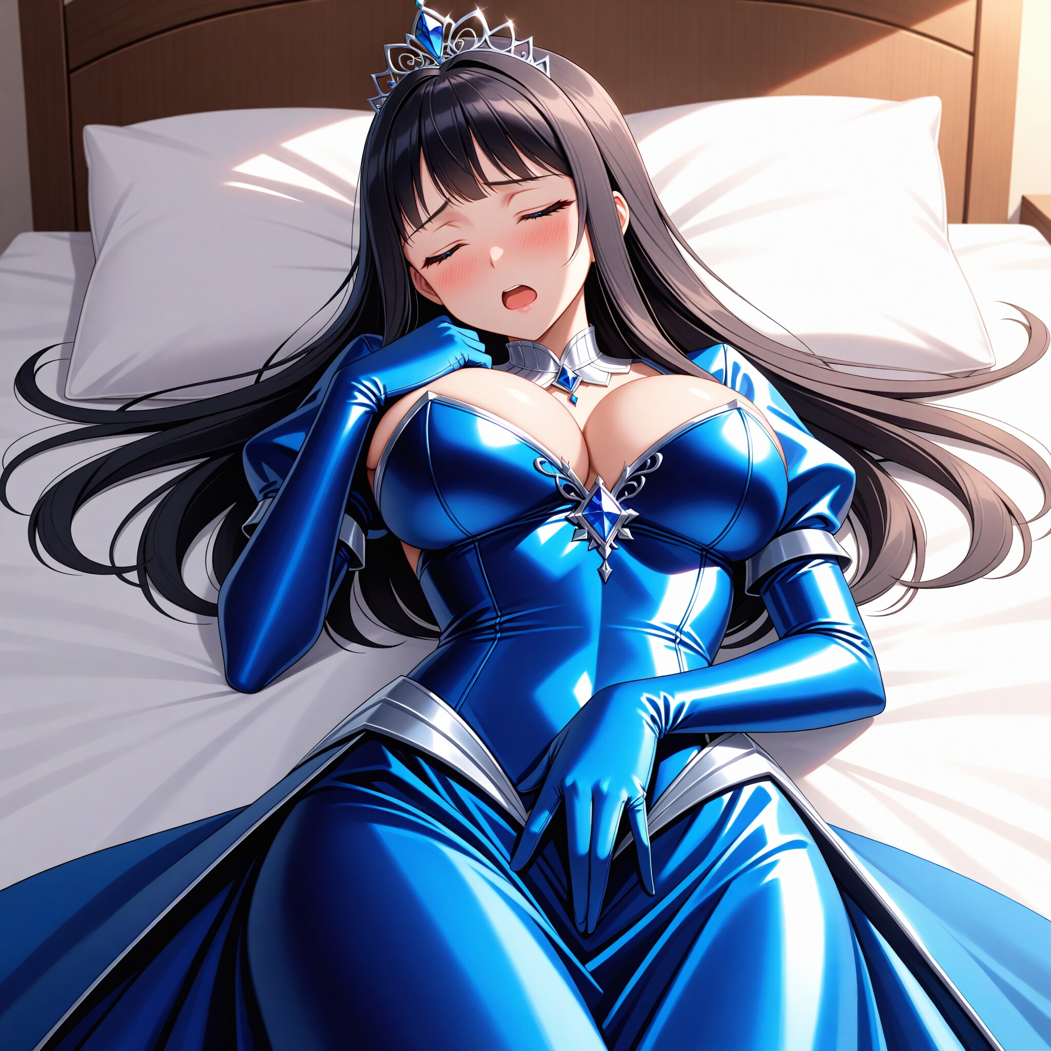 【動画あり】青お姫様ドレスオナニー
