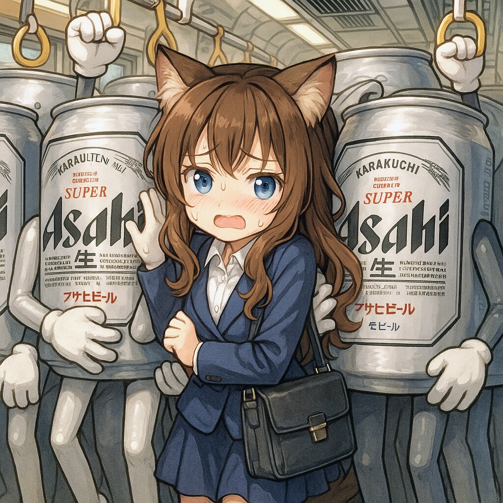 満員電車の小さな女の子