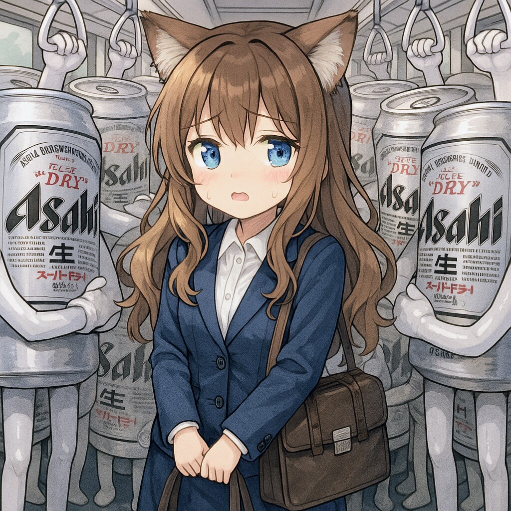 満員電車の小さな女の子