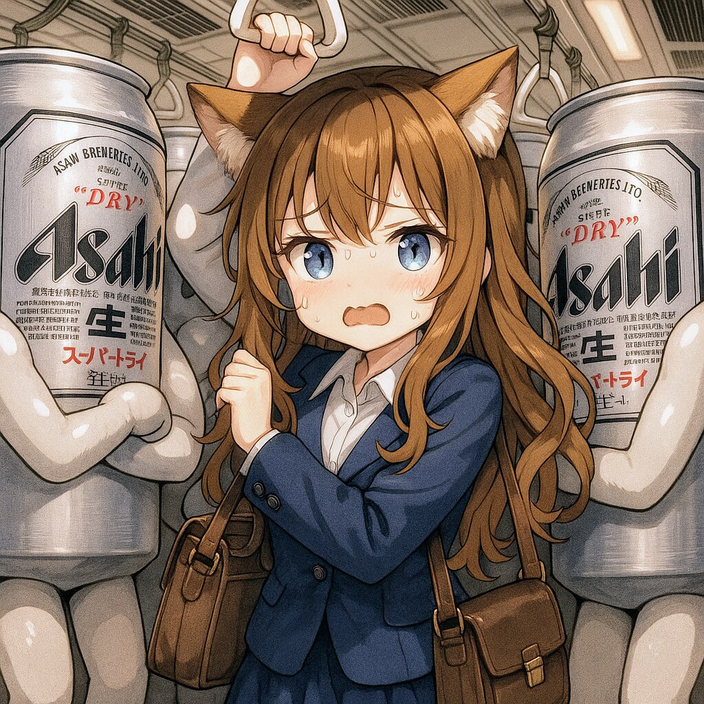 満員電車の小さな女の子