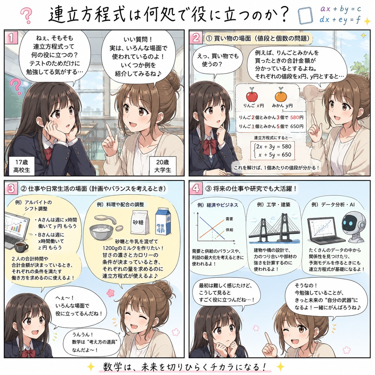 「連立方程式」は何処で役に立つのか？