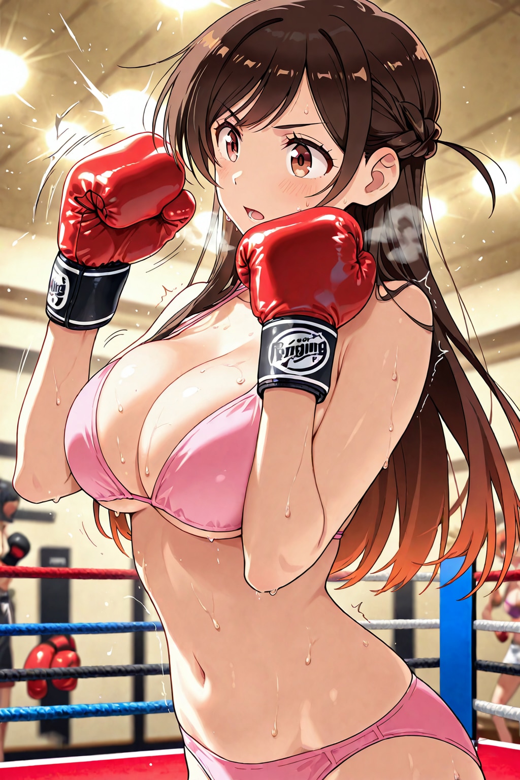水原千鶴のビキニでボクシング👙🥊💦❤️