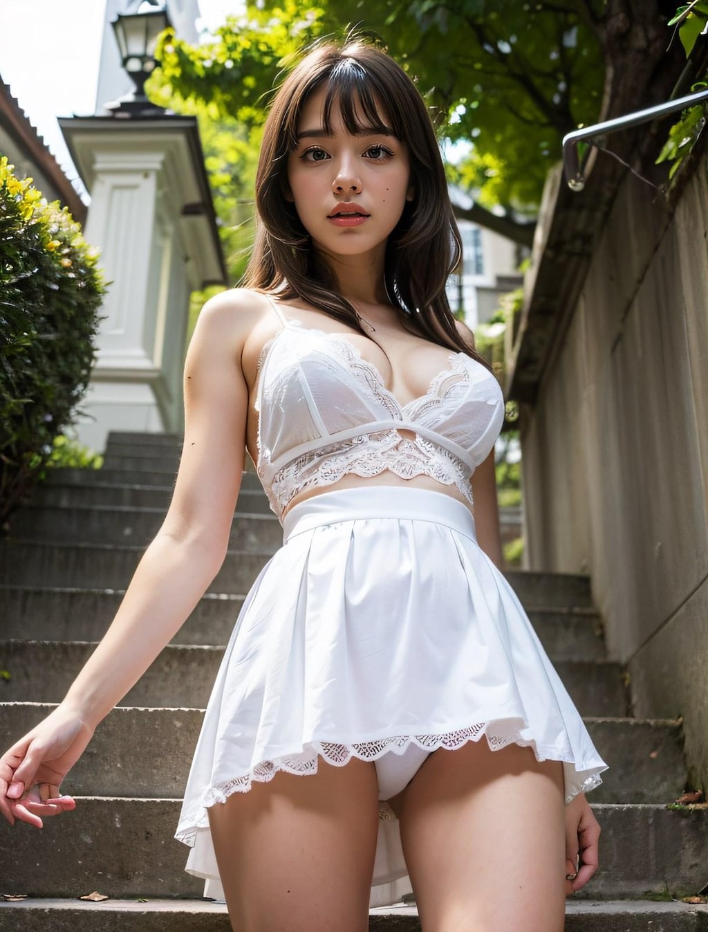 スカートひらり