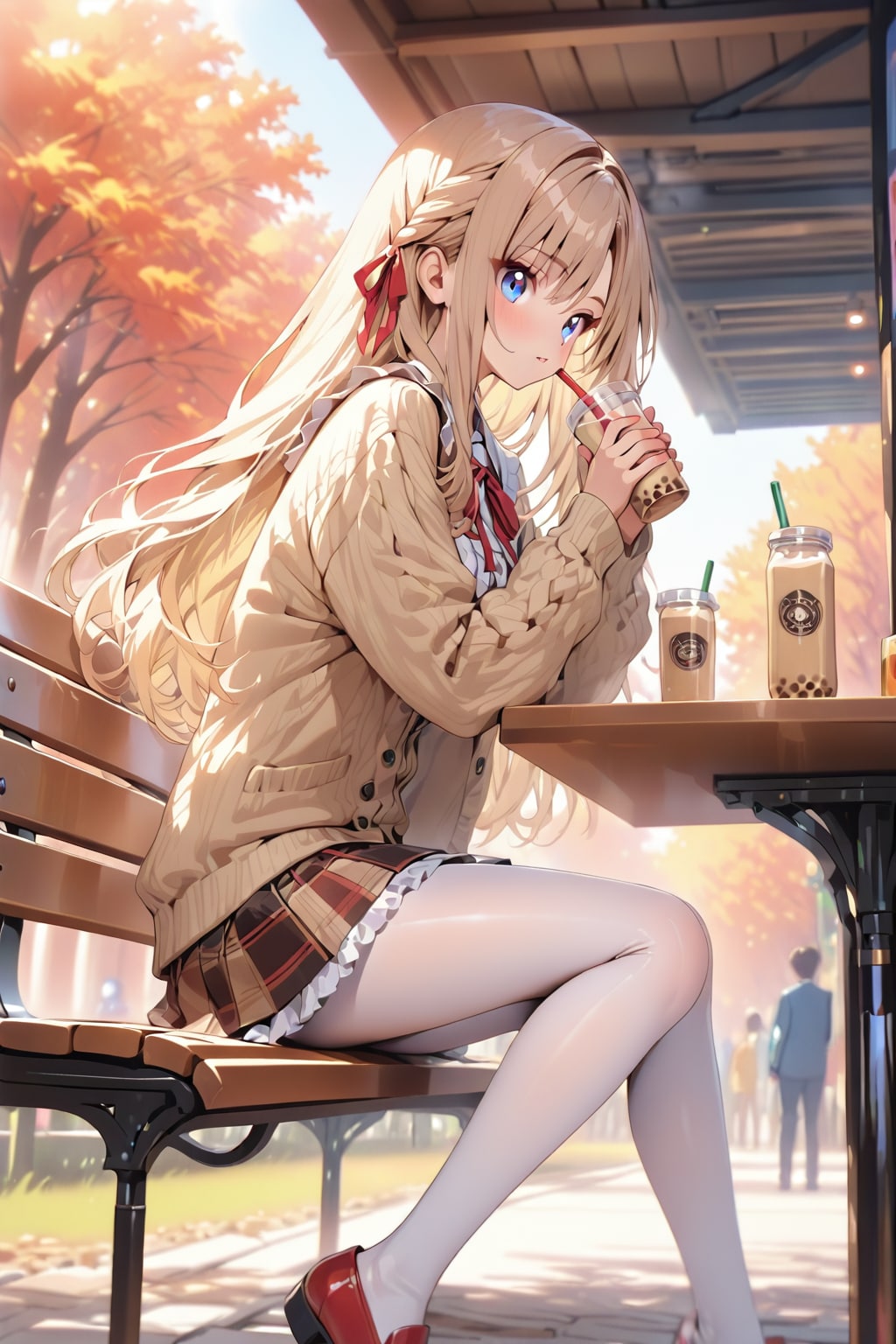 少女とタピオカミルクティー