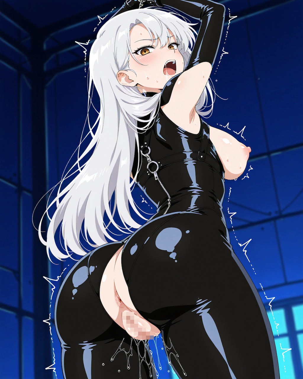 身動きできない状態で後ろから
