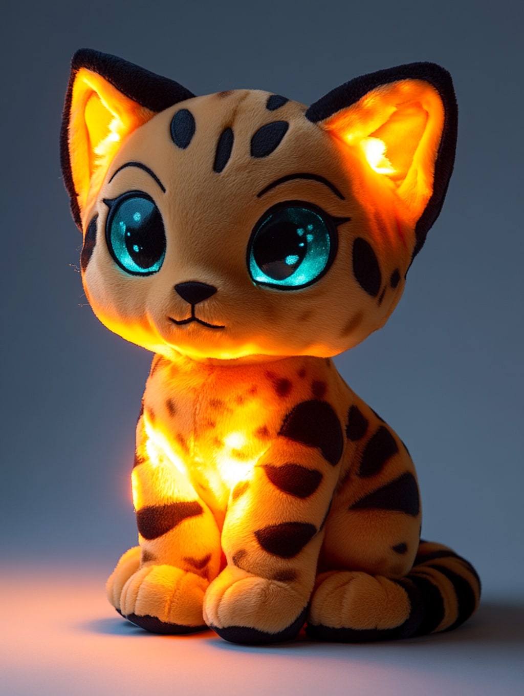 光る猫のぬいぐるみ