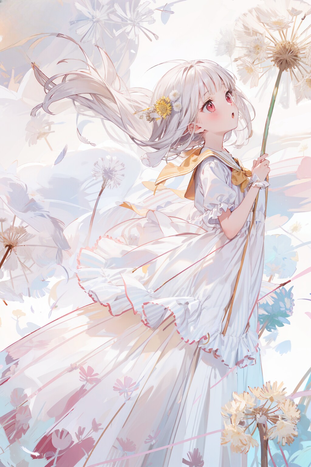綿毛をふー😗