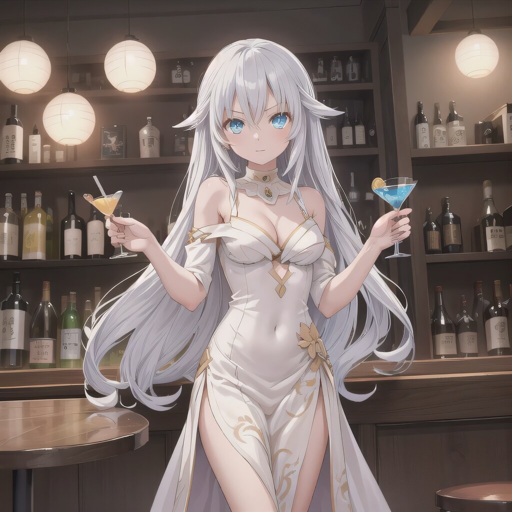 銀髪ロングで酒場の少女２