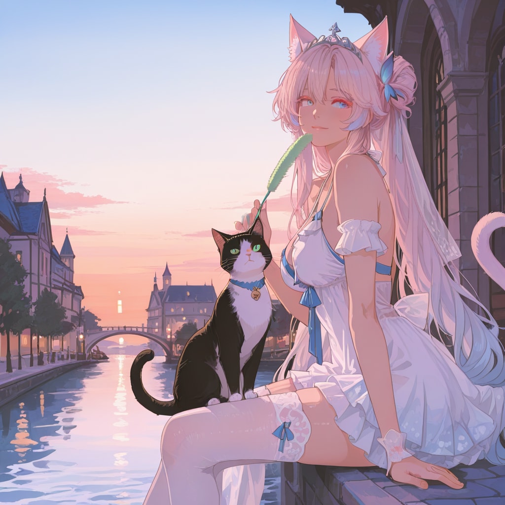 ハチワレと猫耳さん