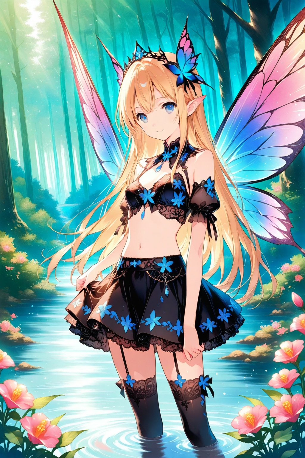 フルカラーVer. の【森の妖精さん】ー プロンプトお借りしました ー | の人気AIイラスト・グラビア