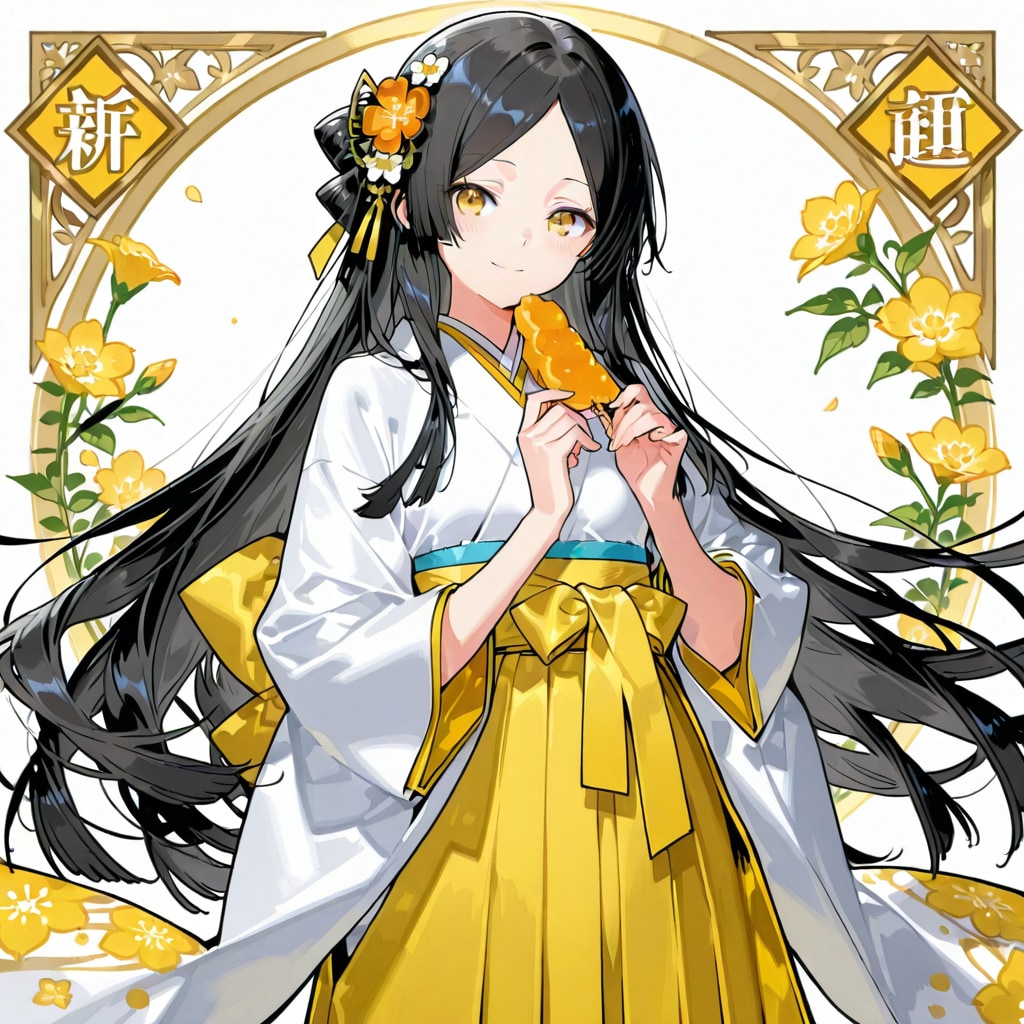 黄色い巫女さん | の人気AIイラスト・グラビア