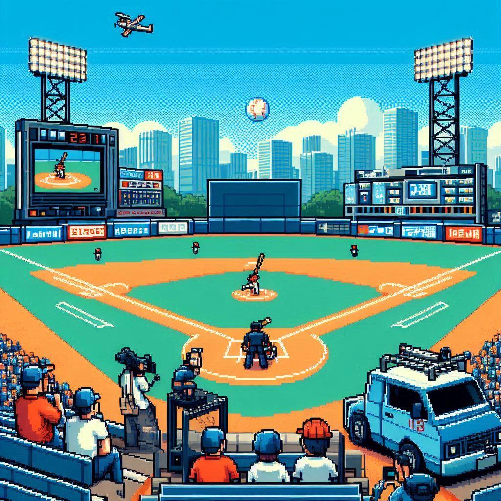 野球観戦(ファミコン風) | の人気AIイラスト・グラビア