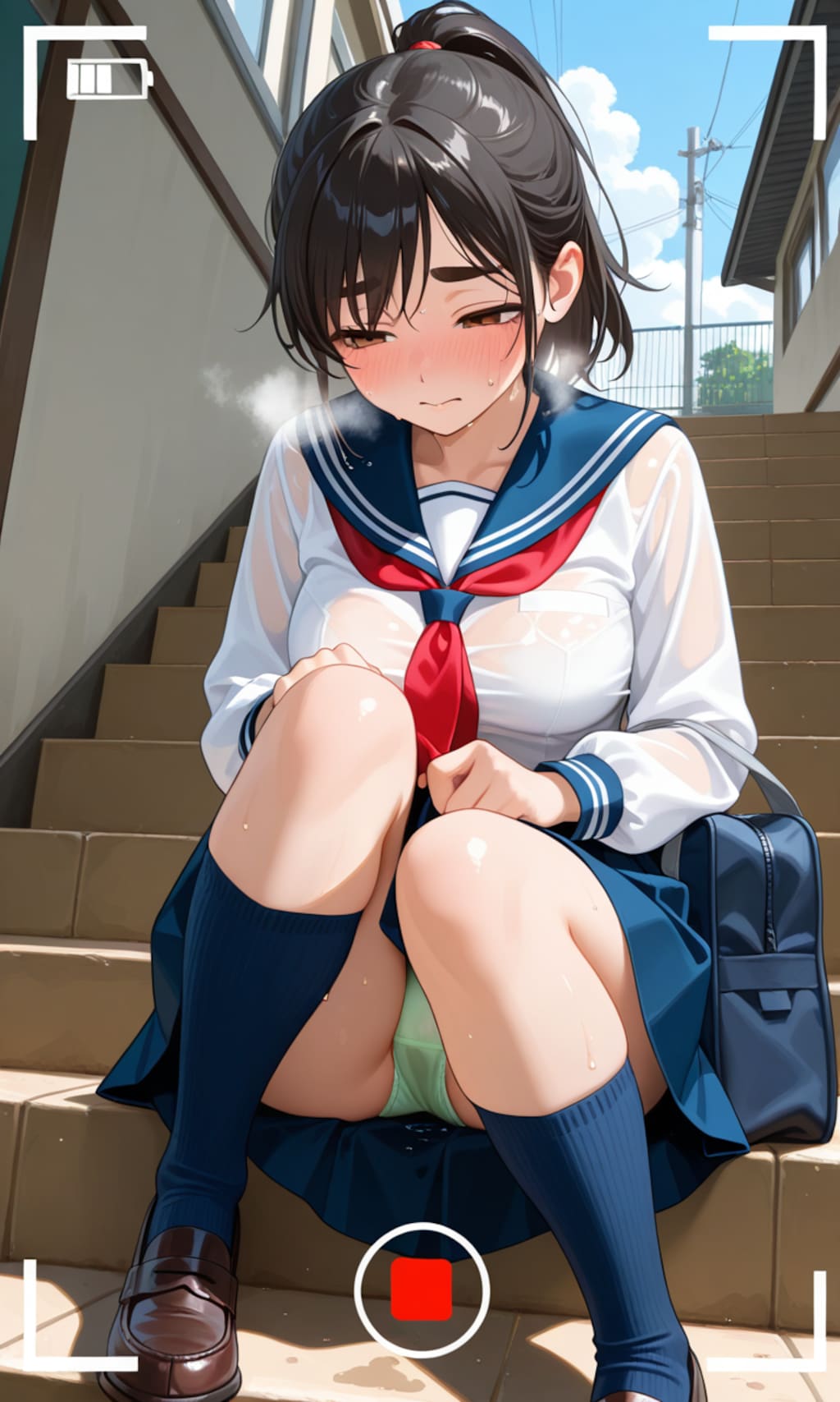 性癖   未使用イラスト⑨    露出編  　 ～　彼からのメール　 ～