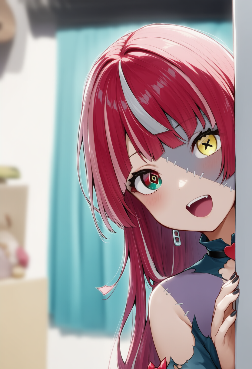 オリーが物陰からジッと見つめているだけ