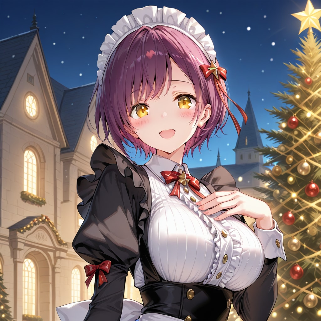 こんばんは（挨拶メイドの芽衣ちゃん） | の人気AIイラスト・グラビア