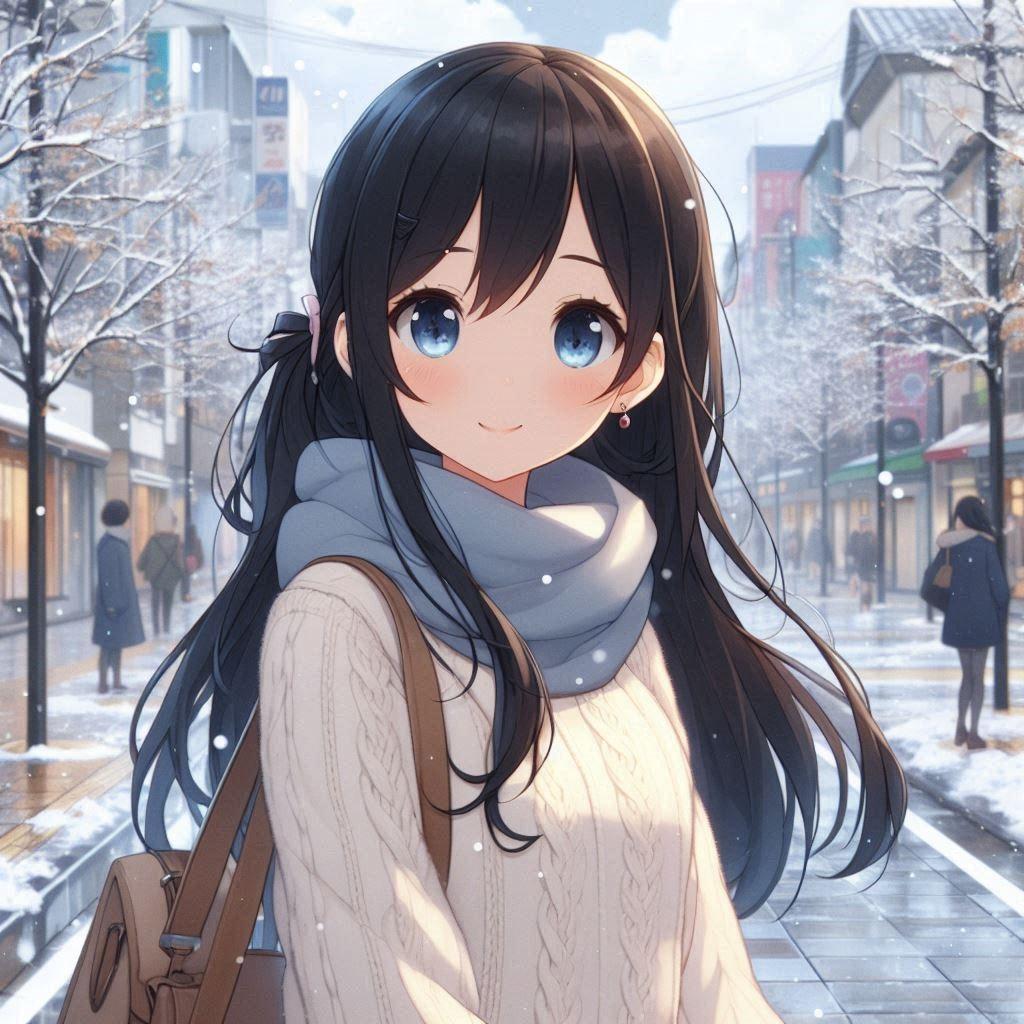 雪が降った翌朝、憧れの先輩に会った | の人気AIイラスト・グラビア