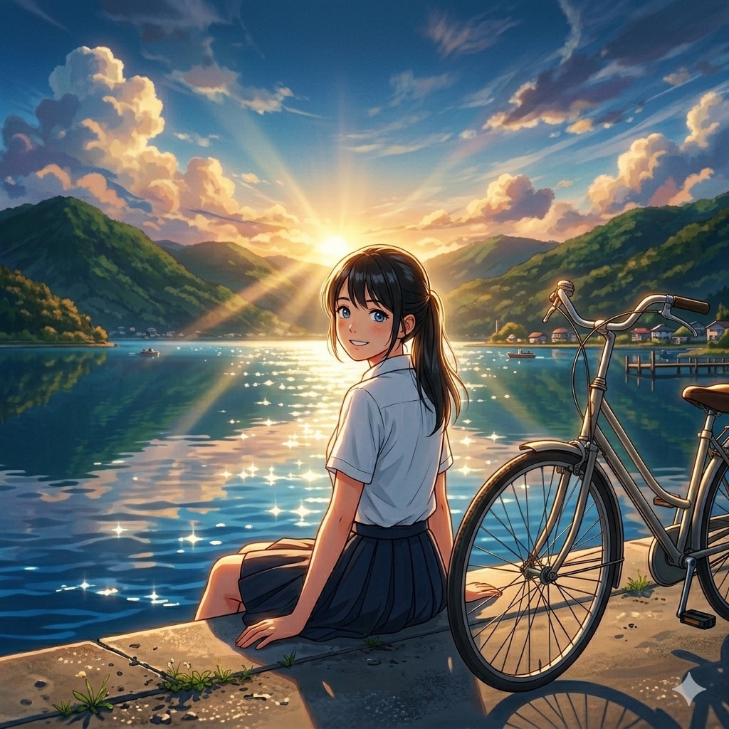 湖畔の少女