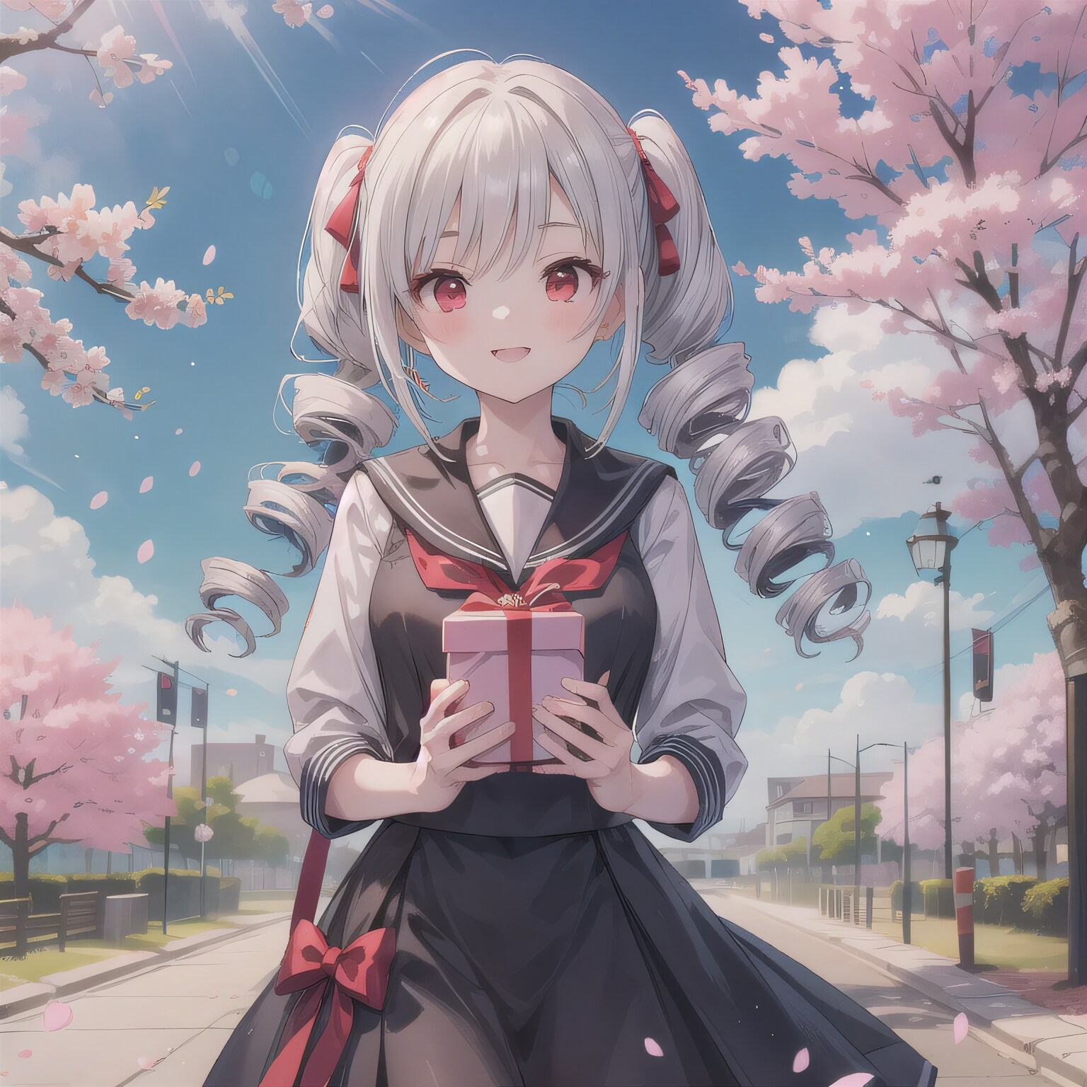 銀髪ロングでセーラー服の少女２３ | の人気AIイラスト・グラビア